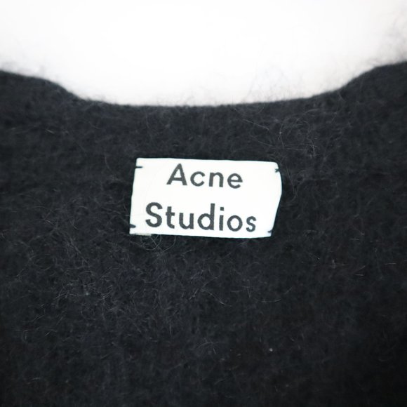 Acne Studios Raya Black Short Rib Mohair Cardigan - Picture 4 of 5